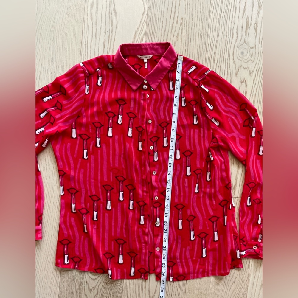 ESQUALO Red Patterned Blouse - Picture 8 of 9